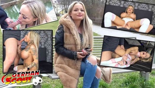 German Scout – Tiny huge tits teen shorty eye rolling orgasm sex at first date in Cologne