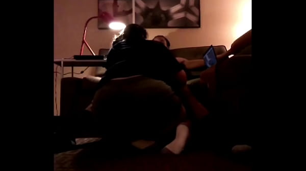 Back view of white girl sucking a big black dick